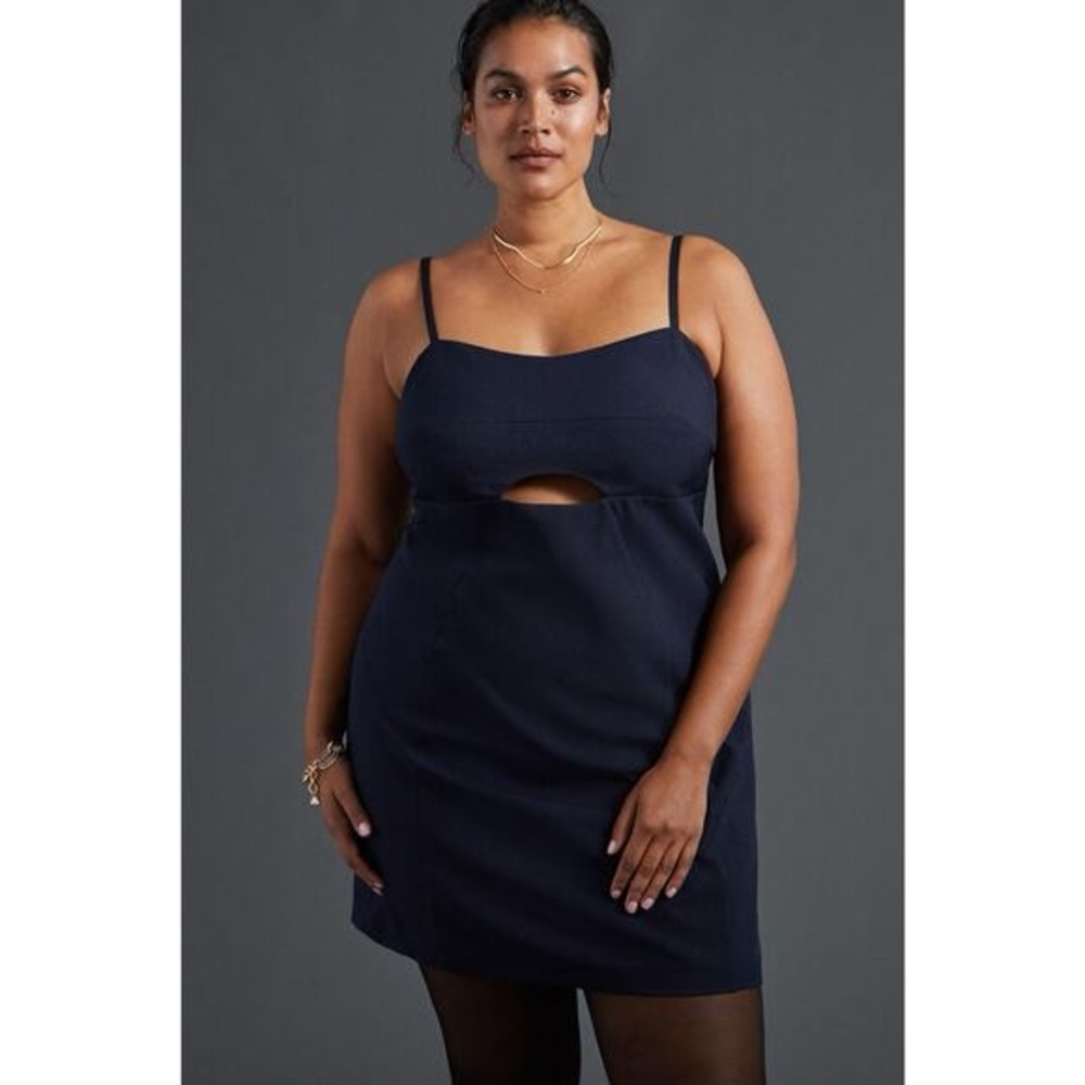 NEW Anthropologie Mare‎ Mare Navy Cut Out Shift Mini Dress Size XL